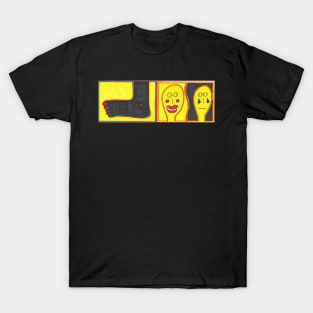 Foot with Happy / Sad Man T-Shirt